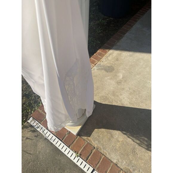 Vtg Lane Bryant Night Gown Size 42 Womens Cream Off-White Long Slip - Picture 4 of 8